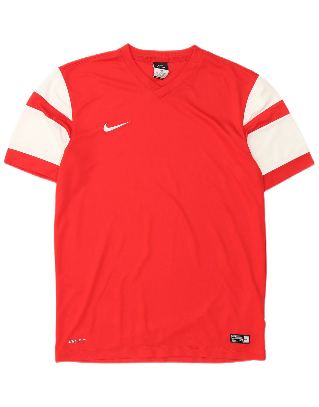 Nike Herre Dri Fit T-shirt Top Medium Rød Colourblock Polyester