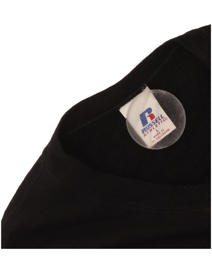 Russell Athletic Dame Sweatshirt Jumper UK 16 Stor Sort Bomuld