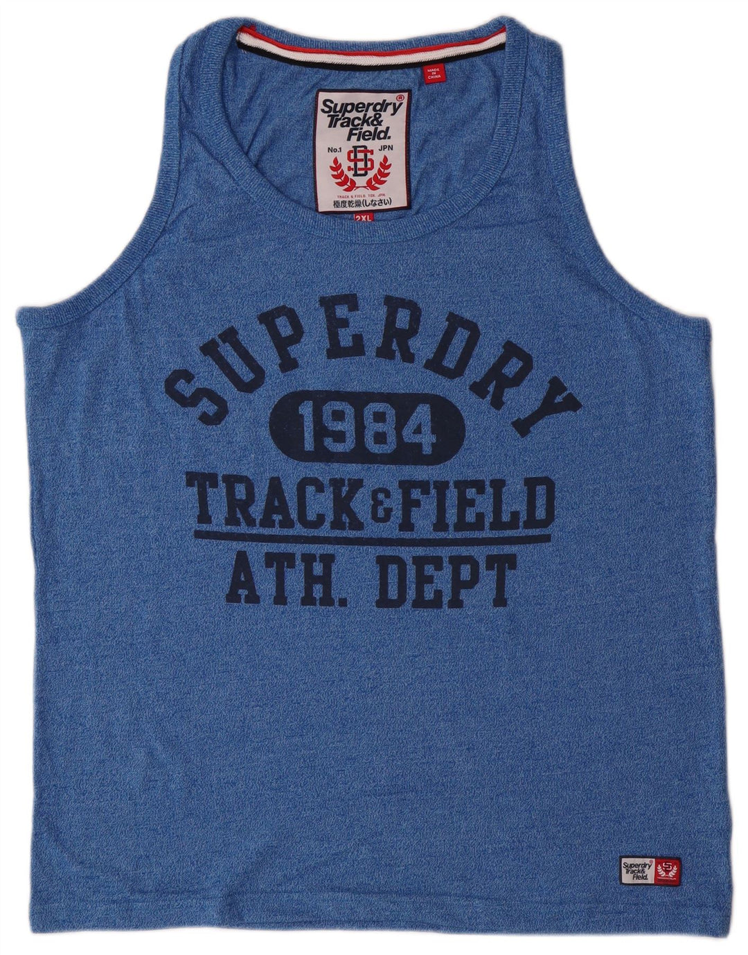 SUPERDRY Herre Grafisk Vest Top 2XL Blå Bomuld