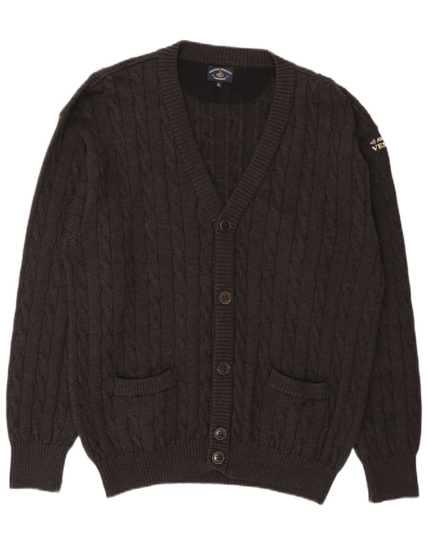 Amerigo Vespucci Herre Cardigan Sweater XL Grå Ny Uld