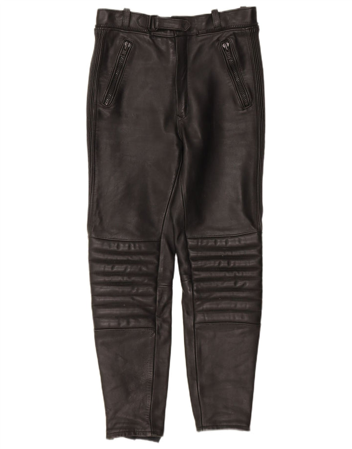 EUROX Mens Motorcycle Slim Trousers IT 48 Medium W32 L28 Black Leather