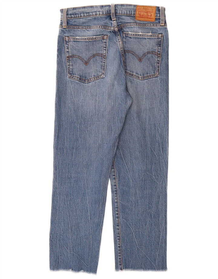 Levi's Dame Distressed Straight Jeans W27 L26 Blå Bomuld