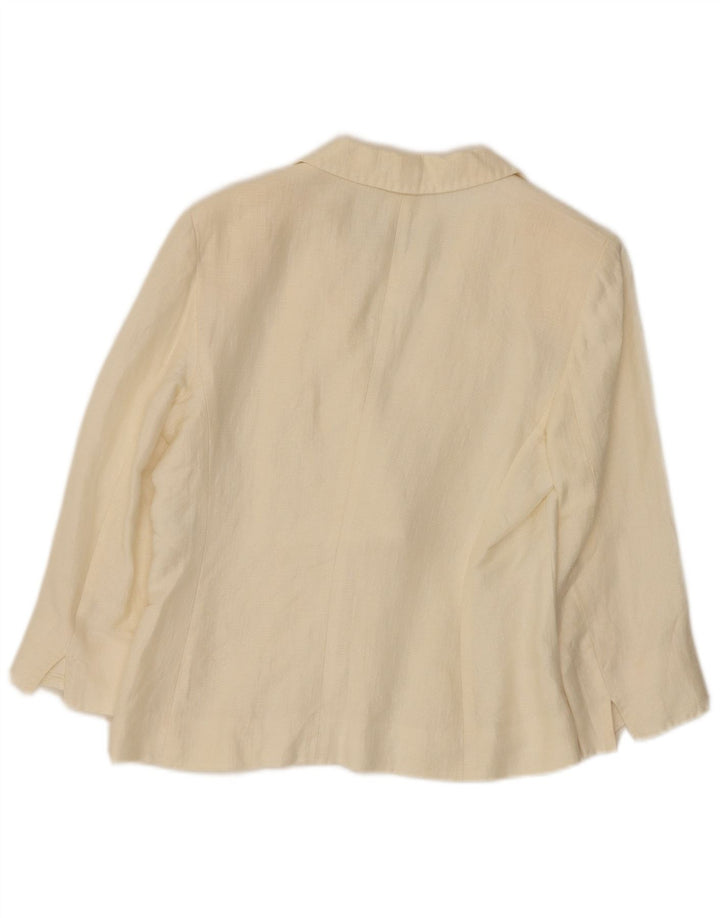 Max Mara Dame 3-knap 1-knap blazerjakke UK 10 Small Off White Linned