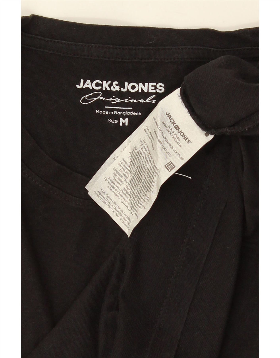 JACK & JONES Herre grafisk T-shirt Top Medium Sort Bomuld