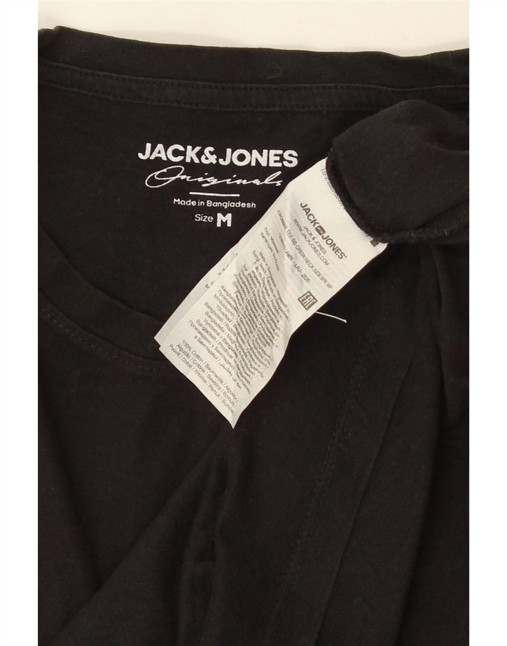 JACK & JONES Herre grafisk T-shirt Top Medium Sort Bomuld