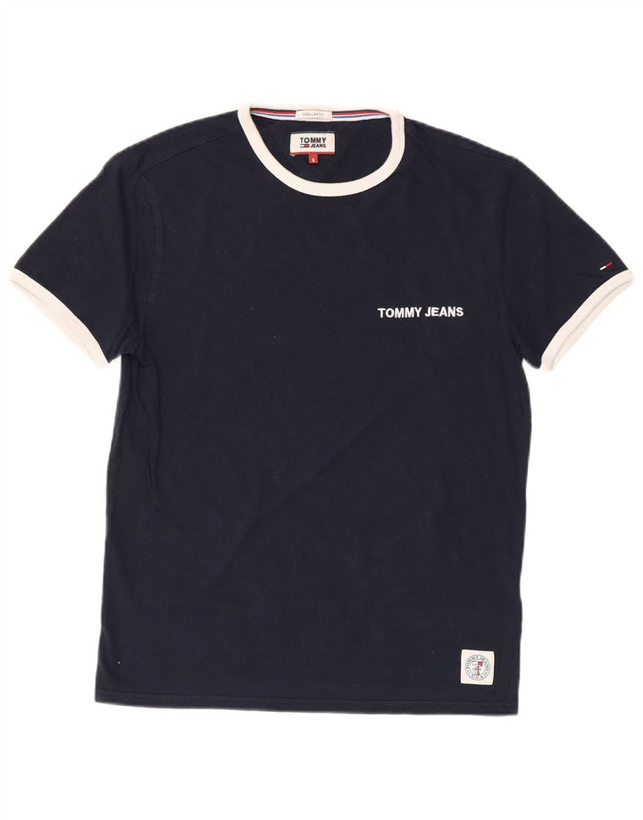 Tommy Hilfiger Herre Regular Fit T-shirt Top Lille marineblå bomuld