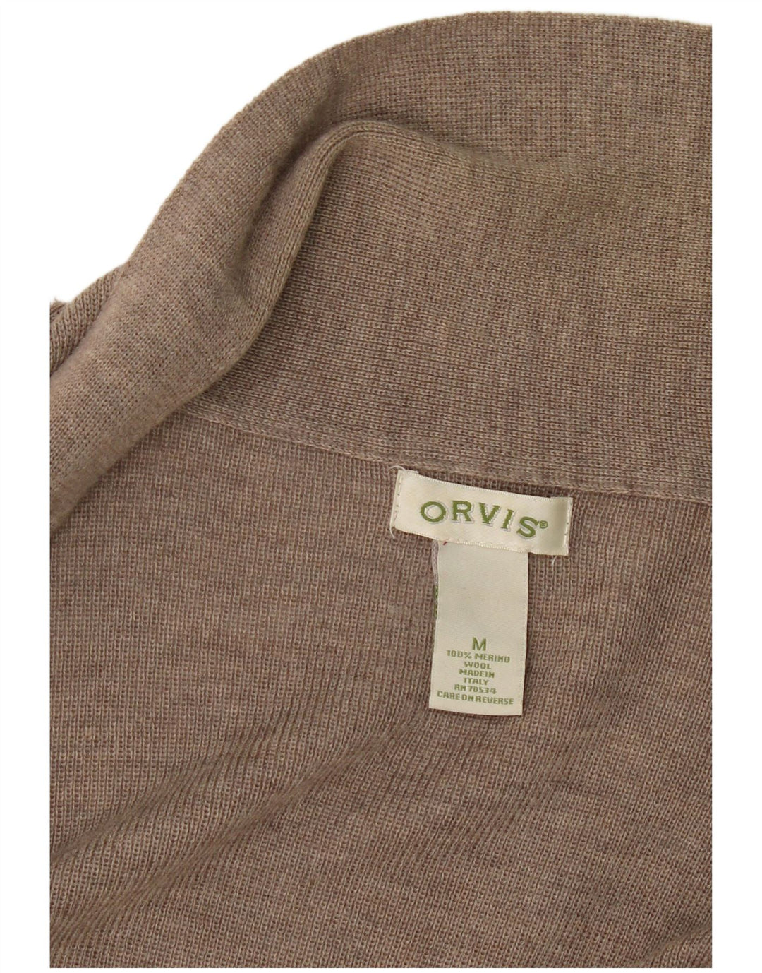 Orvis Womens Longline Open Cardigan Sweater UK 14 Medium Beige Merino Wool