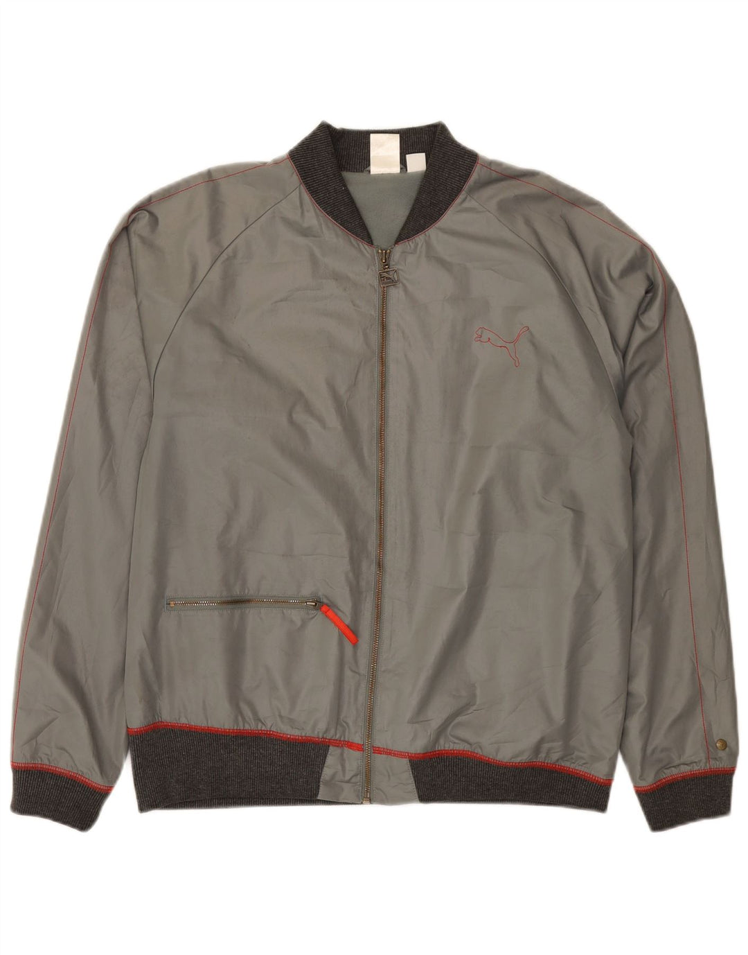 Puma Herre Bomber Jacket UK 38 Medium Grey Colourblock