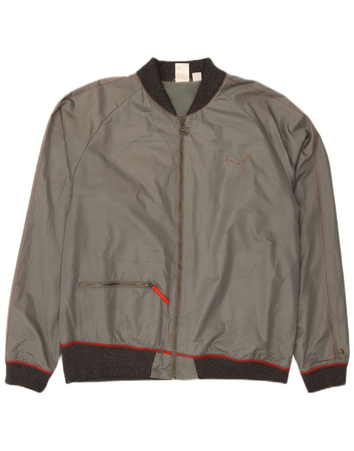 Puma Herre Bomber Jacket UK 38 Medium Grey Colourblock