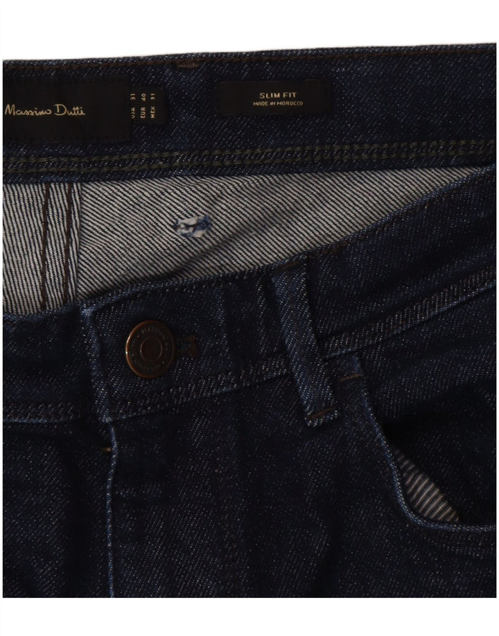 Massimo Dutti Herre Slim Jeans EU 40 Medium W31 L28 Marineblå Bomuld