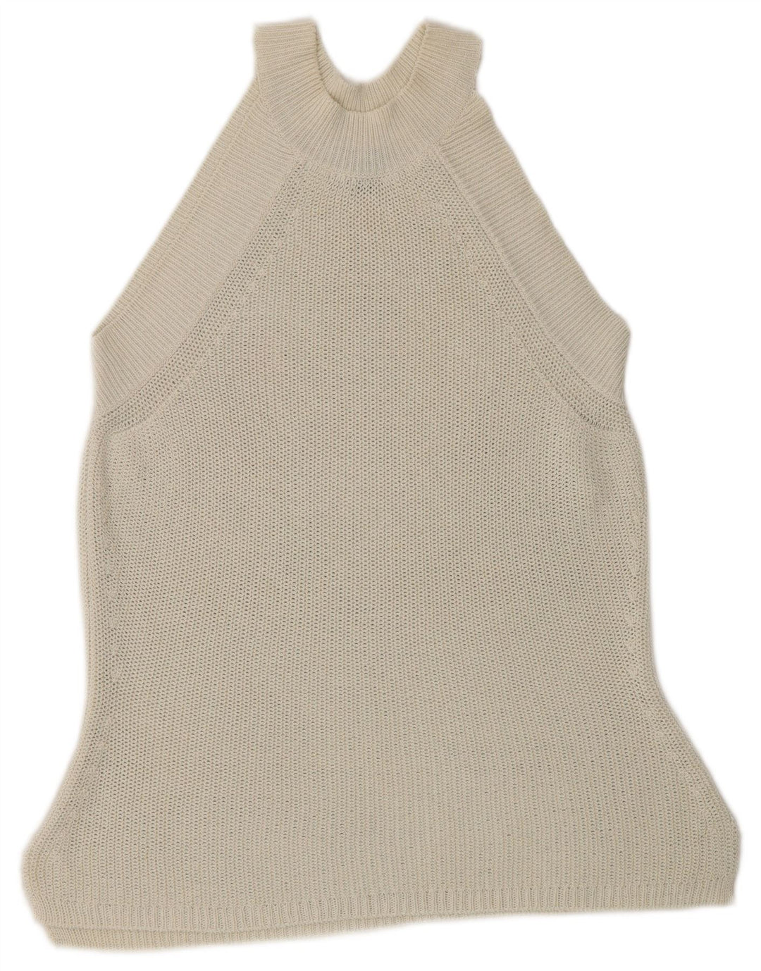 Massimo Dutti Dame Strik Halter Top UK 10 Small Off White