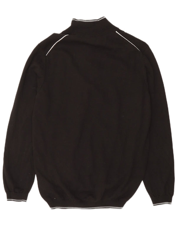 Hugo Boss Herre Zip Neck Jumper Sweater 2XL Sort Bomuld