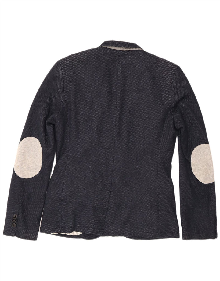 Zara Herre 2-knaps blazerjakke UK 40 Stor marineblå polyester