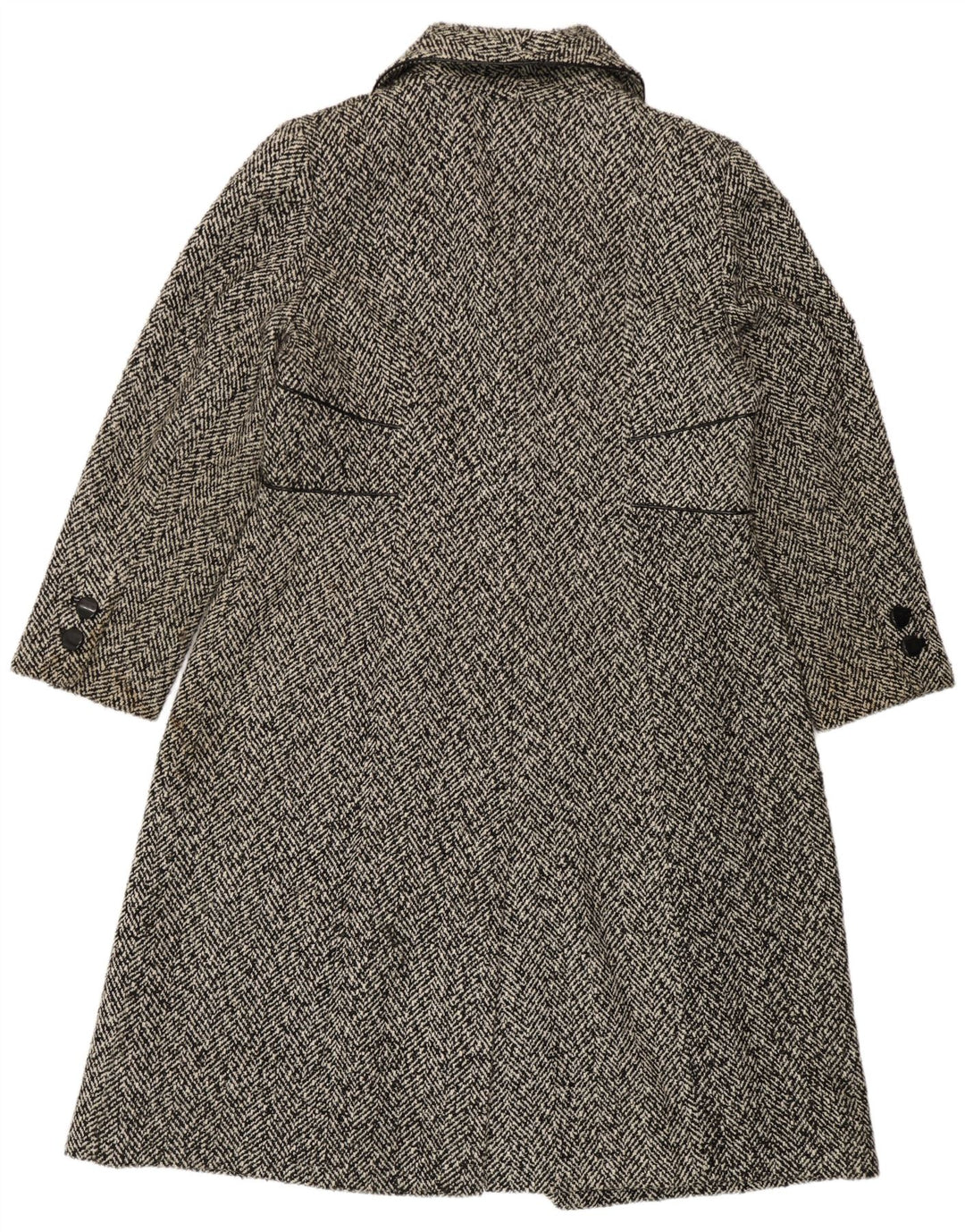 Jacques Vert Dameoverfrakke UK 18 XL Sort sildebenspolyester