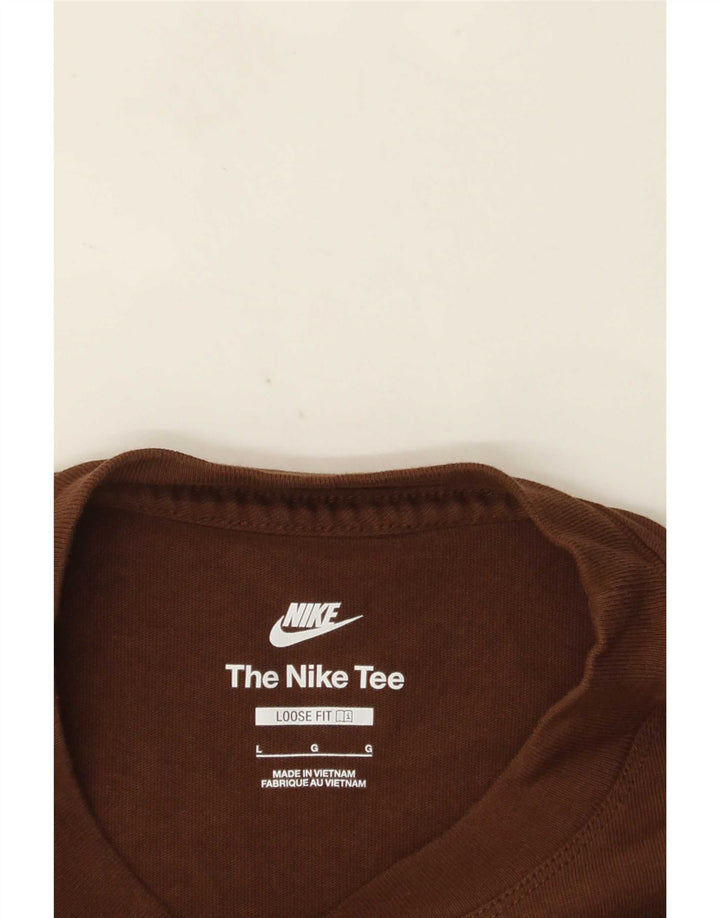 Nike Herre Loose Fit Grafisk T-Shirt Top Stor Brun
