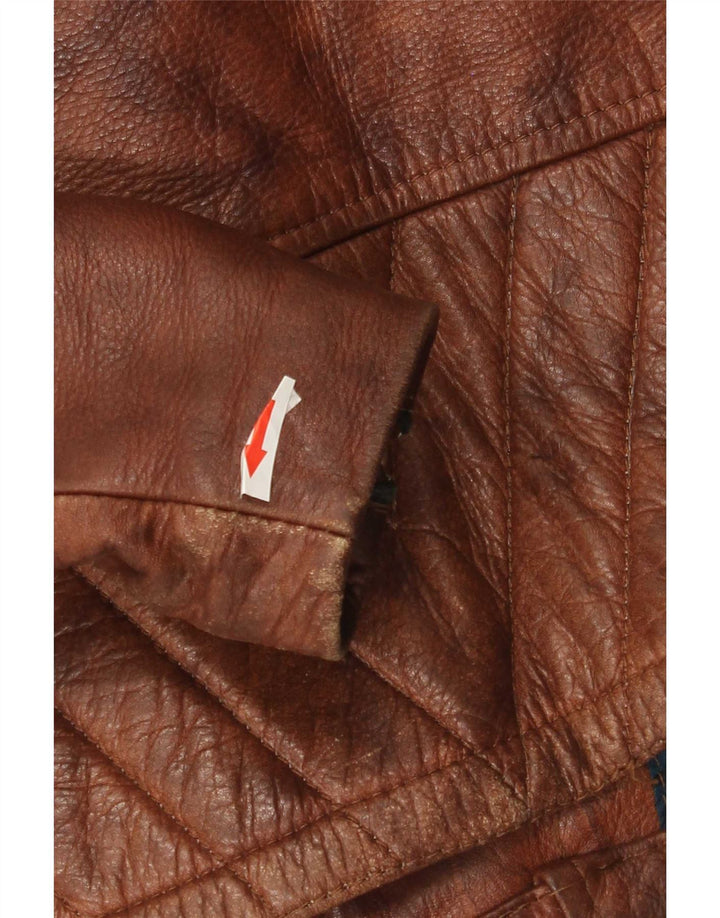 Easyriders Herre Læder Biker Jacket UK 36 Lille Brun