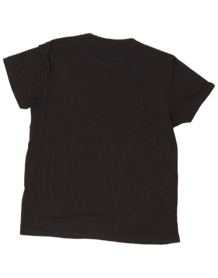 Ben Sherman Herre grafisk T-shirt Top Medium Sort Bomuld