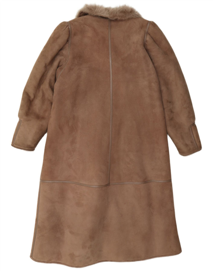 Vintage Dame Shearling Coat IT 42 Medium Brown