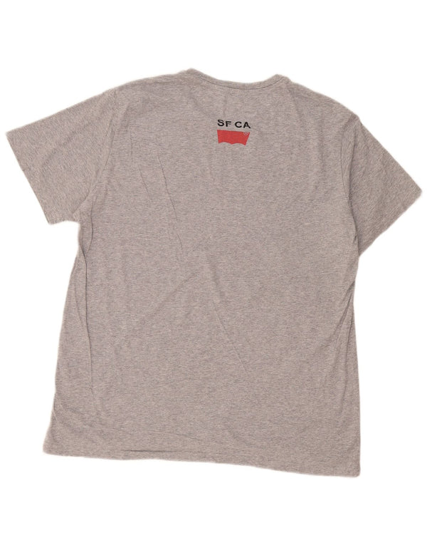 Levi's Herre grafisk T-shirt Top XL Grå Flecked