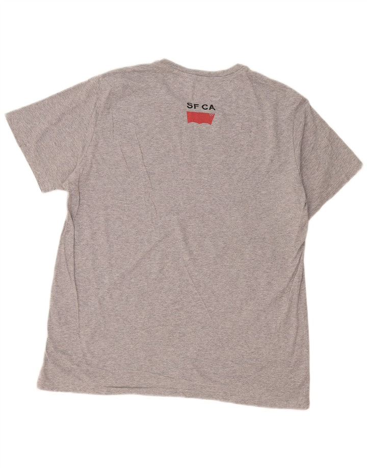Levi's Herre grafisk T-shirt Top XL Grå Flecked