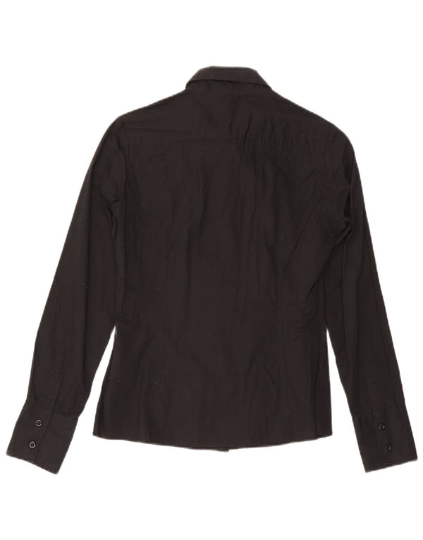 Benetton Dameskjorte UK 12 Medium Sort Bomuld