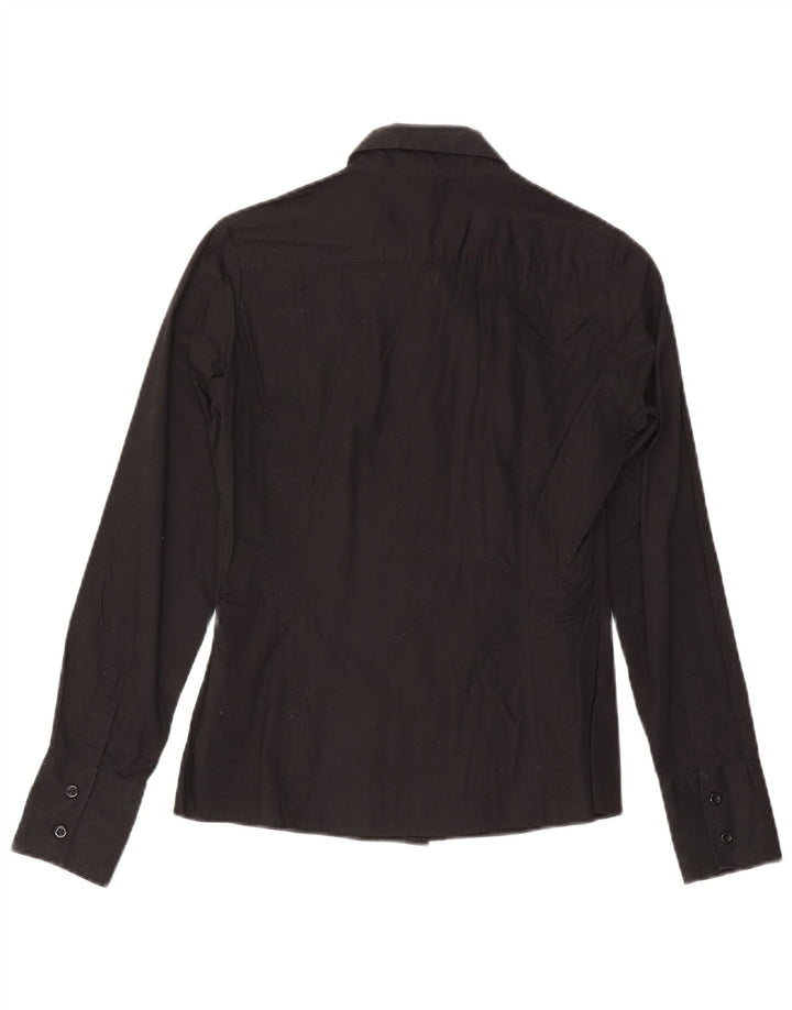 Benetton Dameskjorte UK 12 Medium Sort Bomuld