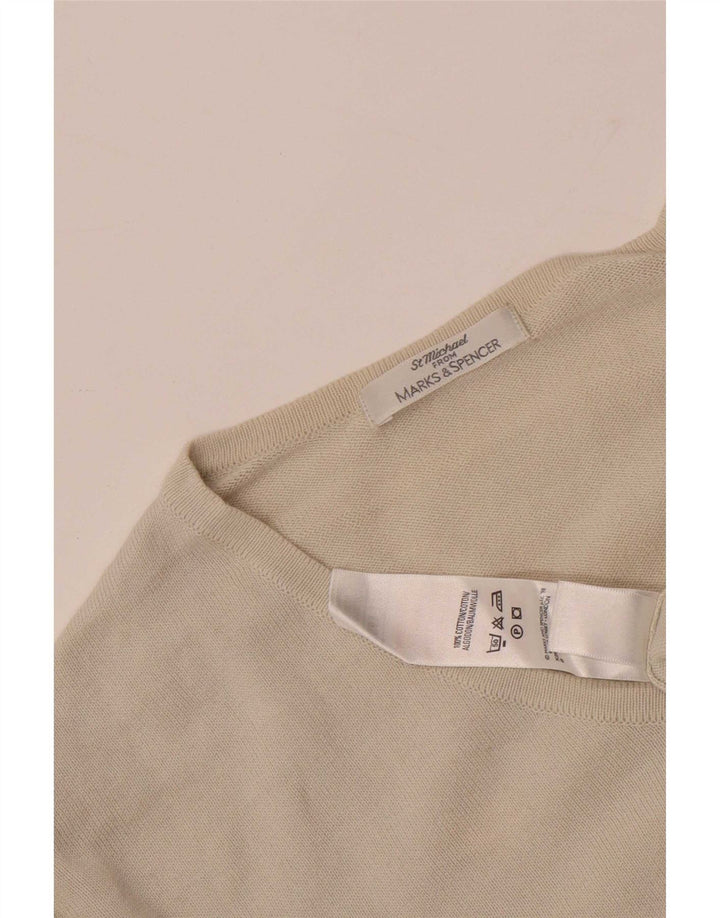 Marks & Spencer Herre Top Langærmet XL Beige Bomuld