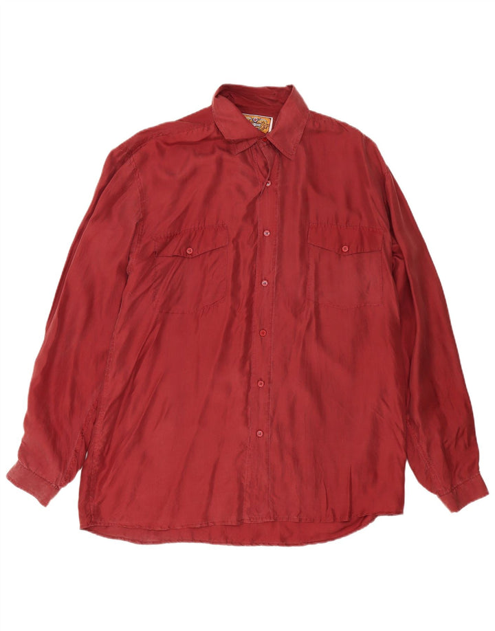 Vintage herreskjorte XL Burgundy Silke