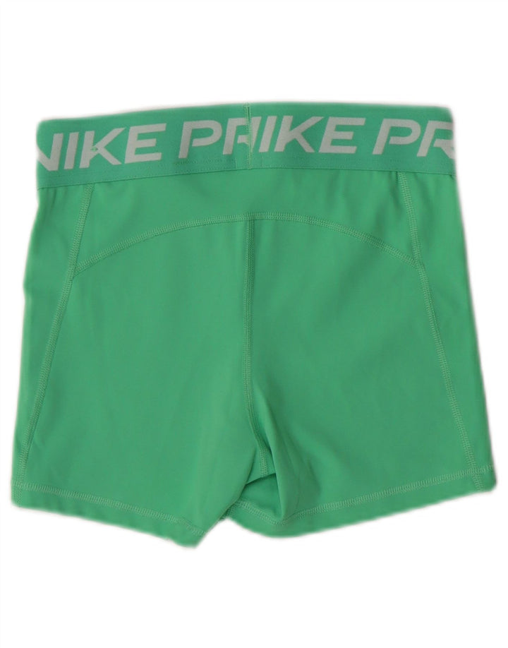 NIKE Dri Fit grafiske sportsshorts til kvinder UK 8 Lille grøn polyester