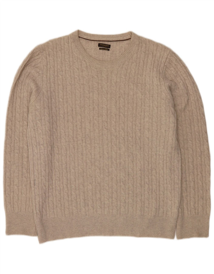 GUTTERIDGE Herre sweater med rund hals 2XL Beige