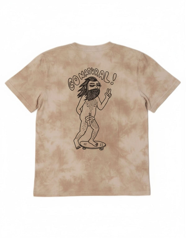 Element Herre Regular Fit Grafisk T-shirt Top XS Beige Tie Dye Bomuld