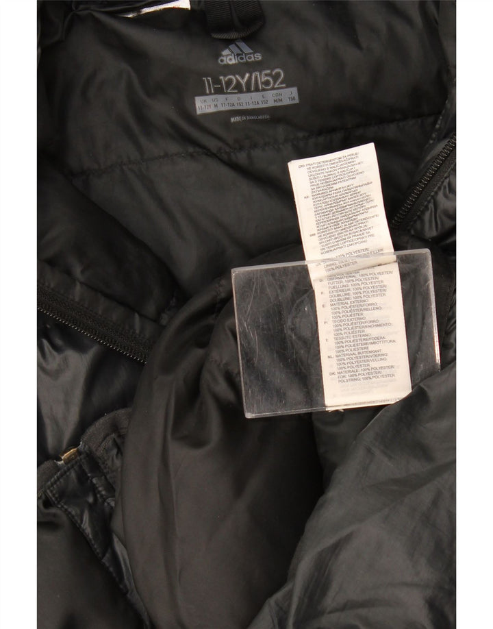 Adidas drenge hættejakke polstret 11-12 år sort polyester
