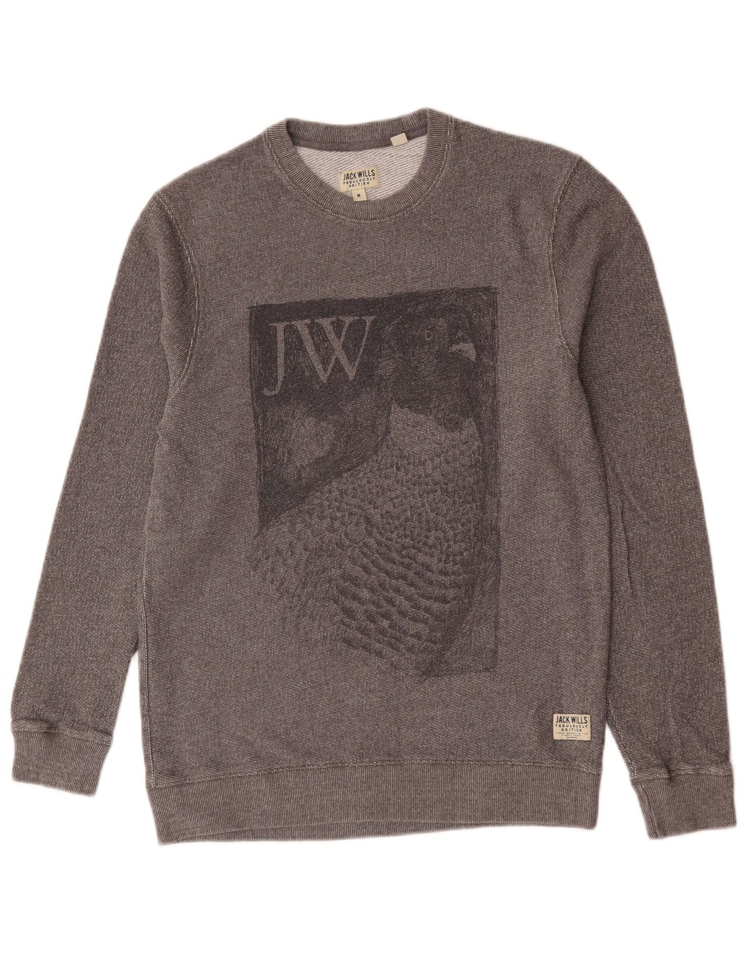 Jack Wills Herre Grafisk Sweatshirt Jumper Medium Grå Bomuld