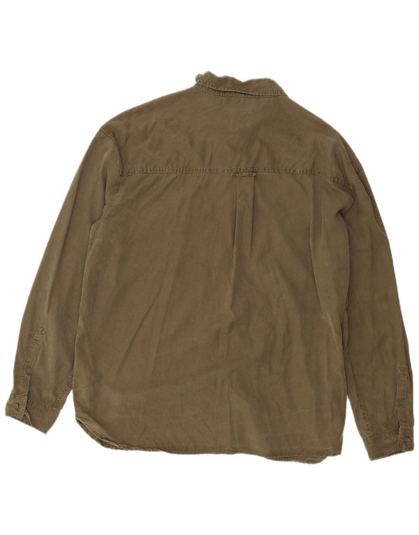 Fat Face Dame Langærmet Loose Fit Denim Shirt UK 16 Large Green Lyocell