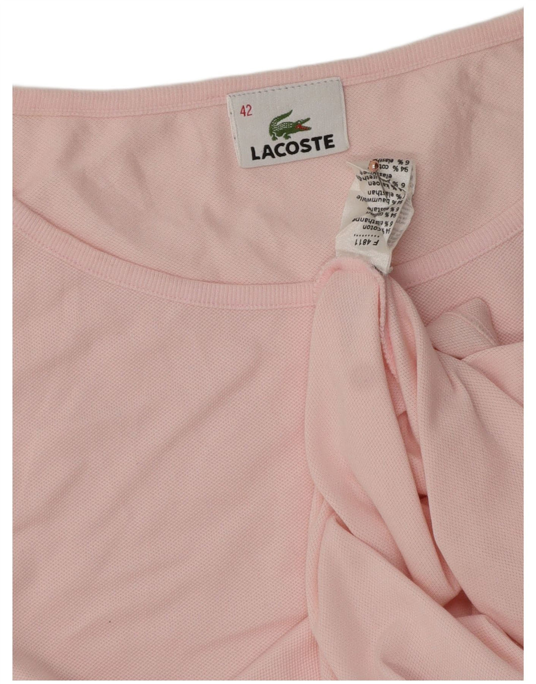 LACOSTE Damevest Top Str. 42 Large Pink Bomuld