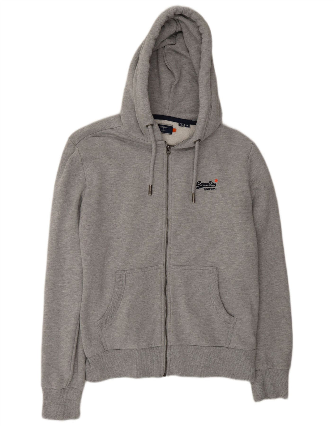 Superdry Hættetrøje med lynlås til mænd mellemgrå bomuld