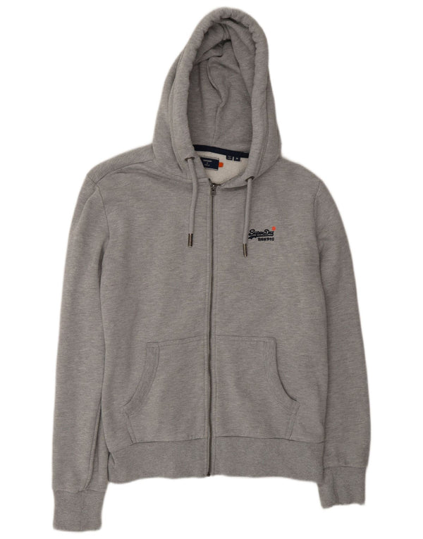 Superdry Hættetrøje med lynlås til mænd mellemgrå bomuld