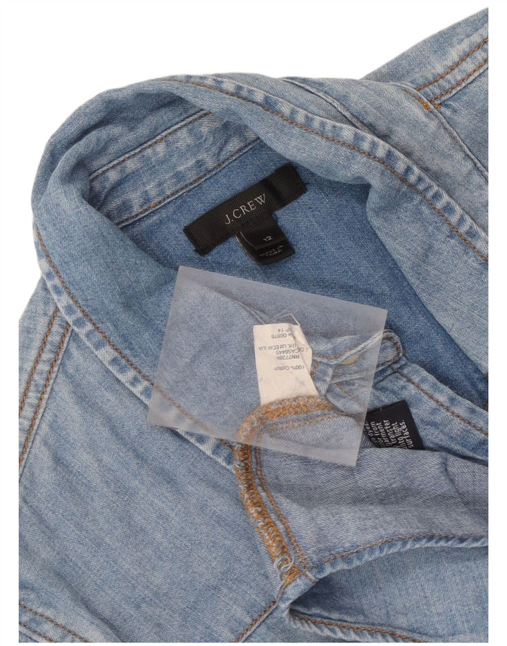 J. Crew Dame denimskjorte US 12 Stor Blå Bomuld