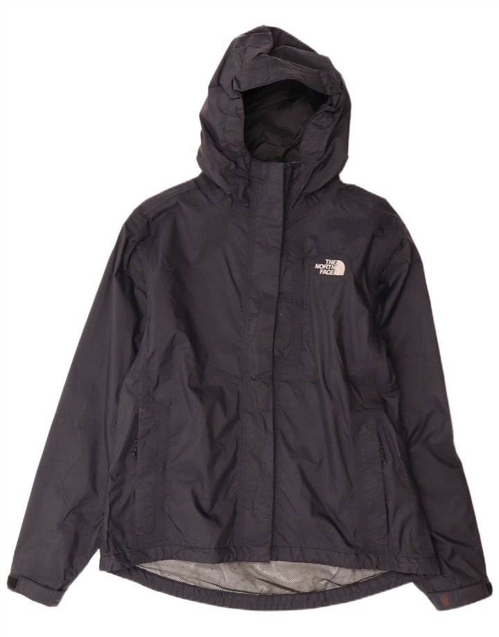 THE NORTH FACE Dame Hyvent Regnjakke med hætte UK 14 Medium Sort Nylon