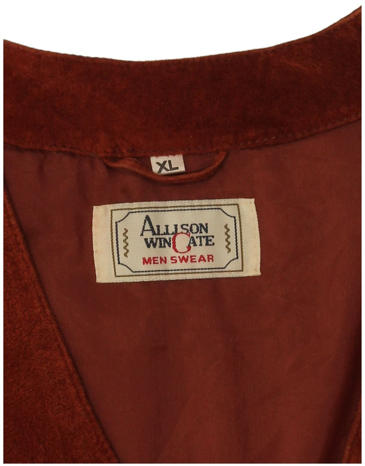 Allison Wingate Herre ruskindsvest XL brunt læder