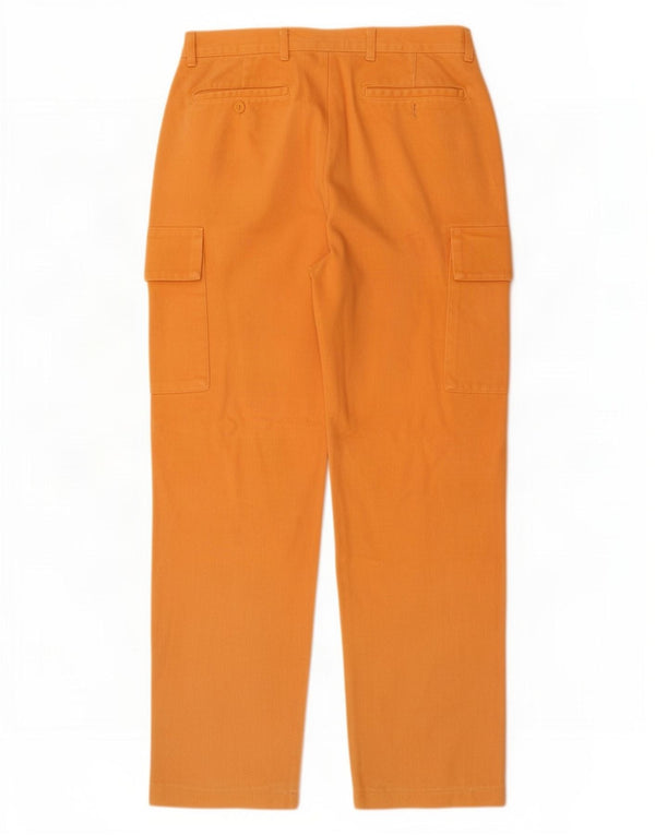 Benetton Herre Straight Cargo Bukser IT 48 Medium W30 L30 Orange Bomuld