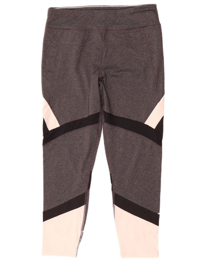 Calvin Klein Dame Leggings UK 16 Large Grey Colourblock