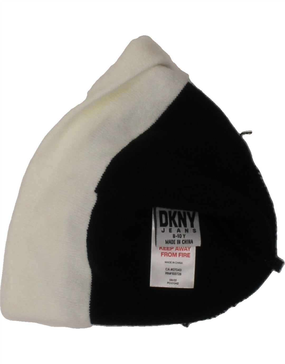 DKNY Boys Graphic Beanie Hat 8-9 Years Black Colourblock Acrylic Vintage Dkny and Second-Hand Dkny from Messina Hembry 
