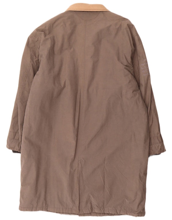Vintage polstret herrefrakke UK 42 XL Grå bomuld