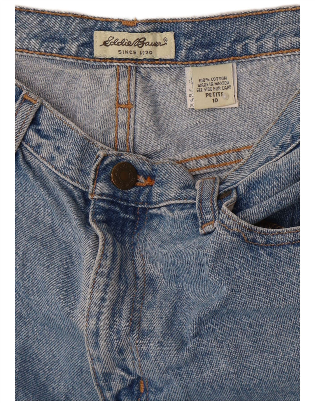 Eddie Bauer Dame Petite Straight Jeans Large W30 L28 Blå Bomuld