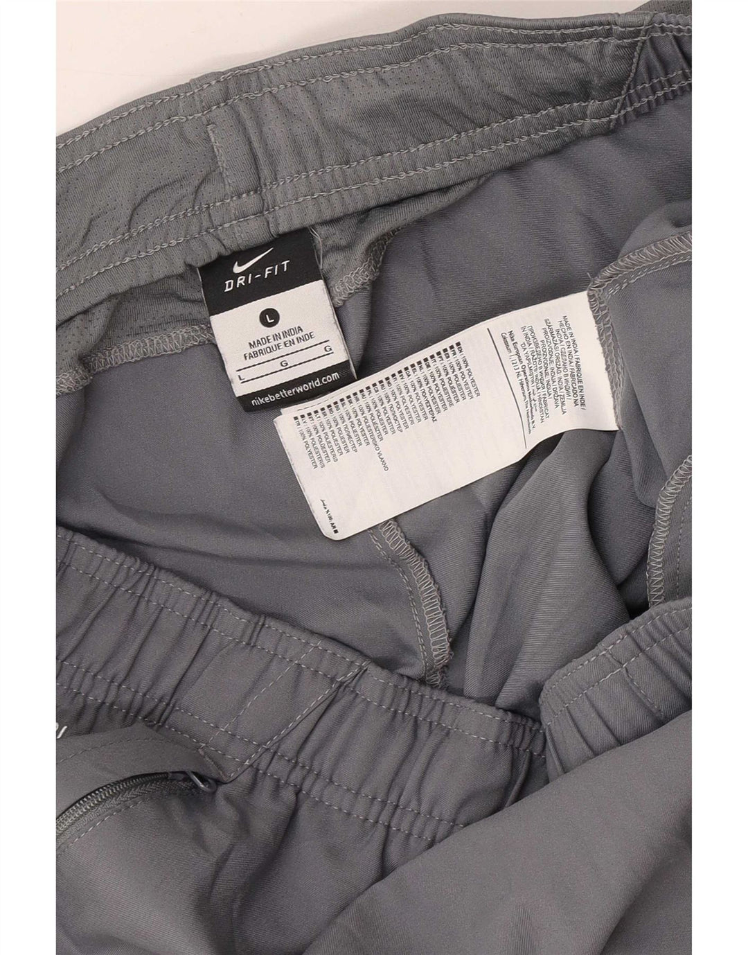 Nike Herre Dri Fit grafiske sportsshorts, store grå polyester