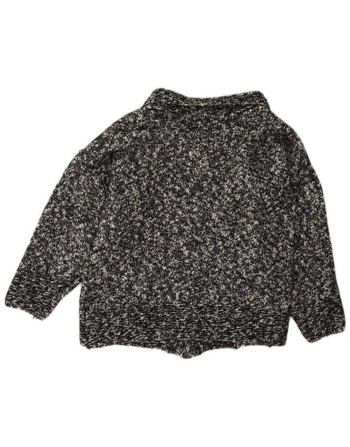 Blarney Dame Cardigan Sweater UK 14 Large Black Flecked Wool