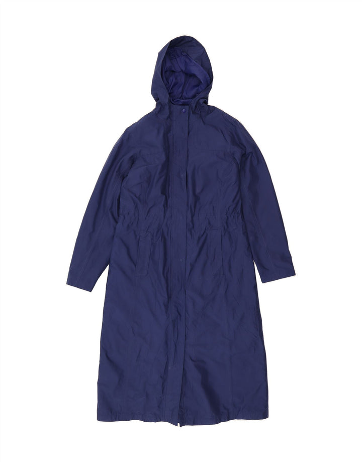 L.L.BEAN Womens Hooded Overcoat UK 14 Medium Navy Blue Polyester Vintage L.L.Bean and Second-Hand L.L.Bean from Messina Hembry 
