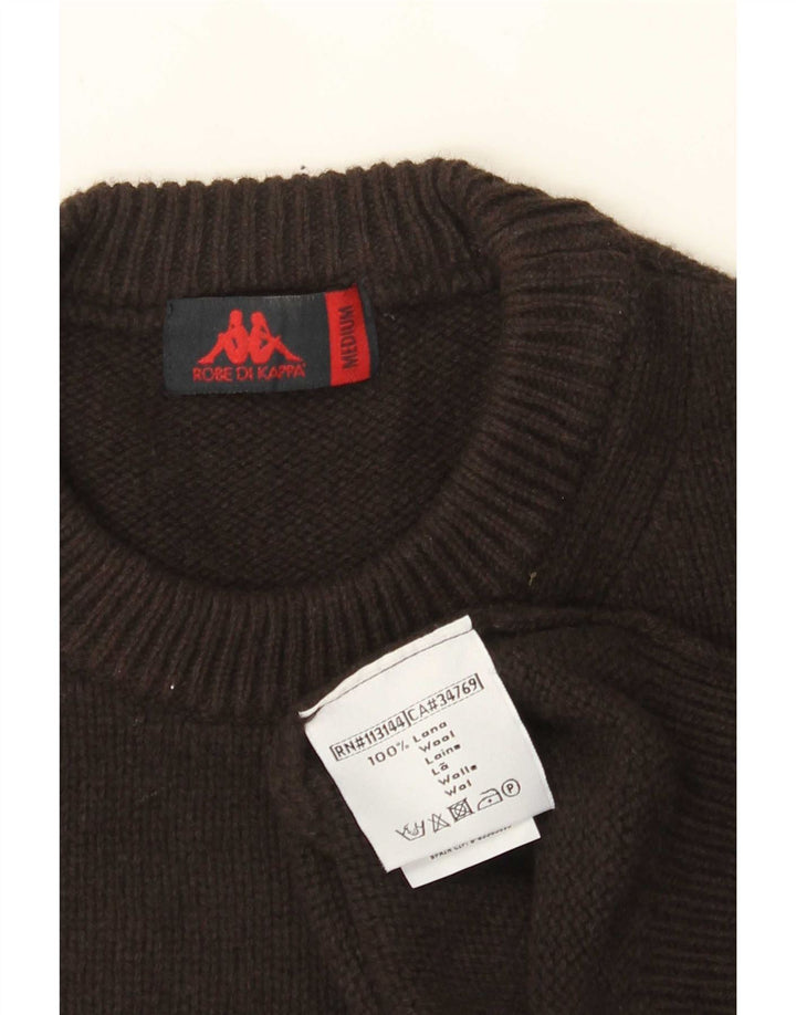 Kappa Herre Crew Neck Jumper Sweater Medium Brun Uld