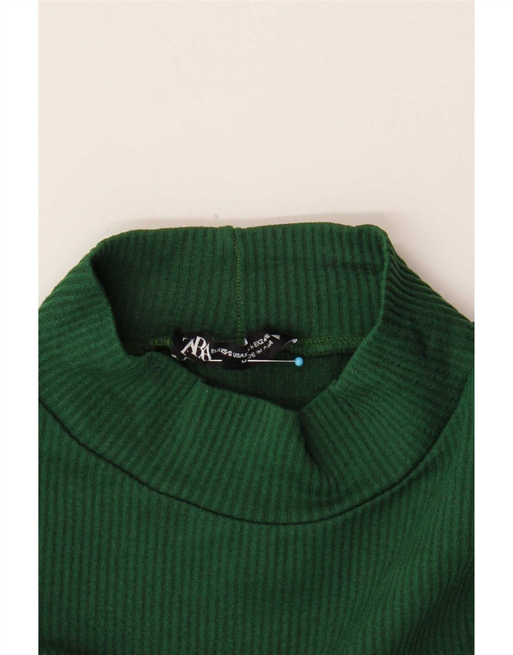 Zara Womens Crop Vest Top UK 4 XS Grøn